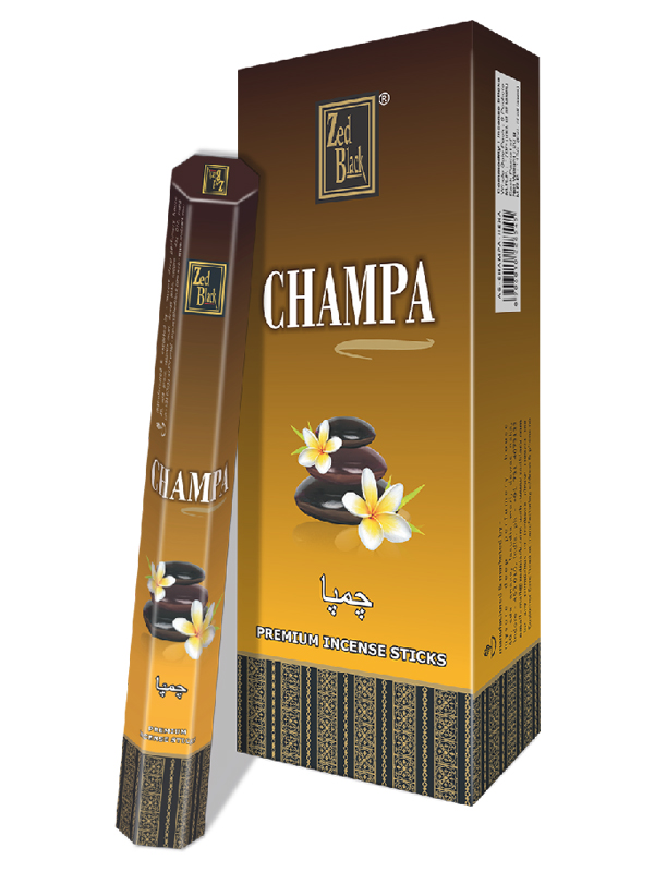 Благовония Чампа (Champa), Zed Black Aroma Series, 6 шт (20 палочек в пачке)