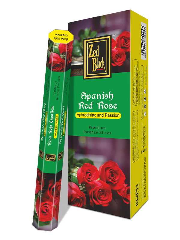 Благовония Испанская Красная Роза (Spanish Red Rose), Zed Black Spanish Series, 6 шт (20 палочек в п